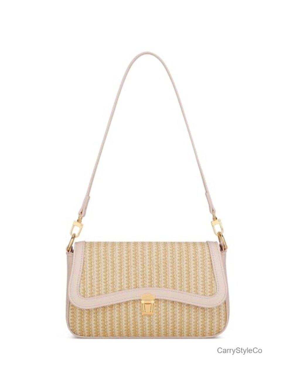 Straw Weave Hobo Shoulder Bag with Removable Strap and Chain